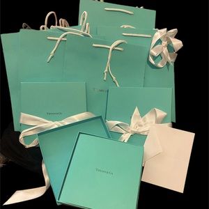 Authentic Tiffany & Co. bags boxes ribbons and cards